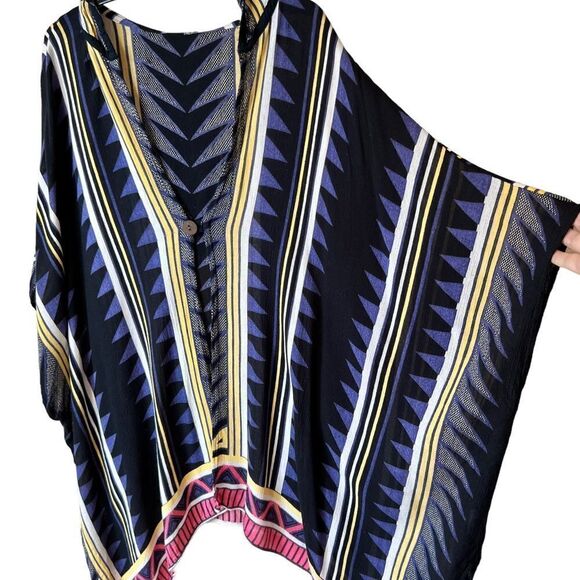 Earthbound Neo Tribal Hoodie Poncho - Picture 5 of 11